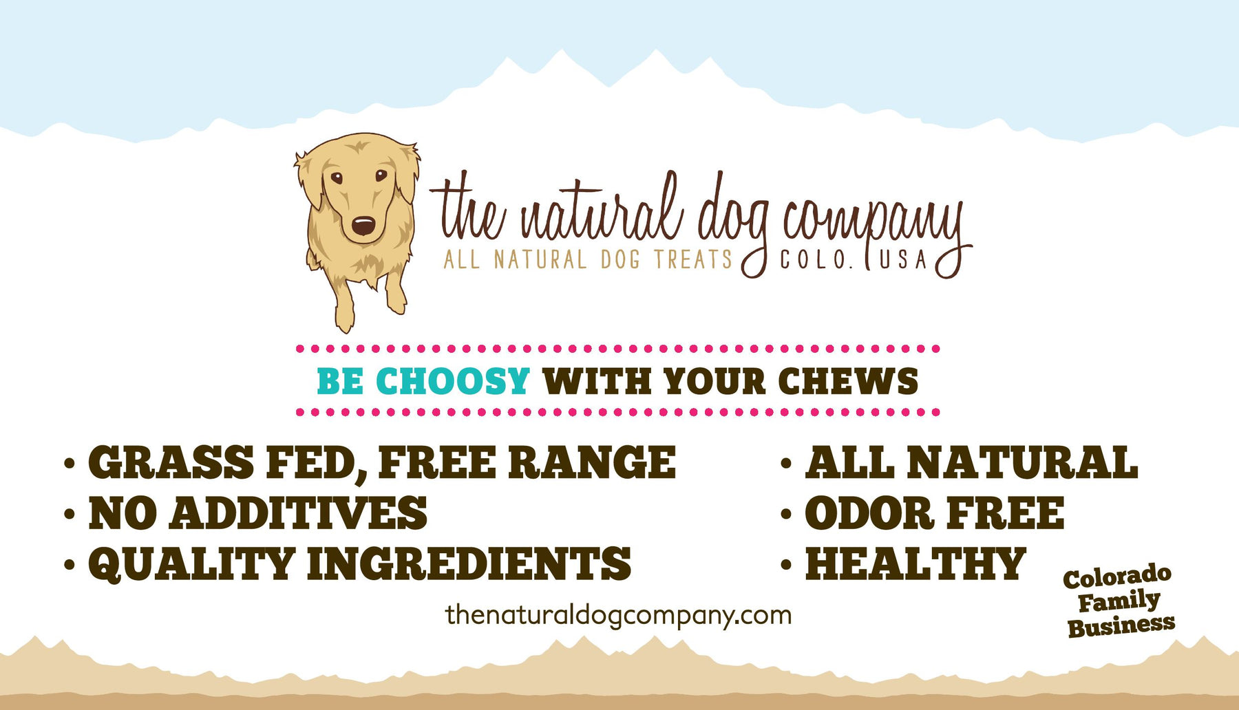 14"x8" Signs are available for retailers of The Natural Dog Company!
