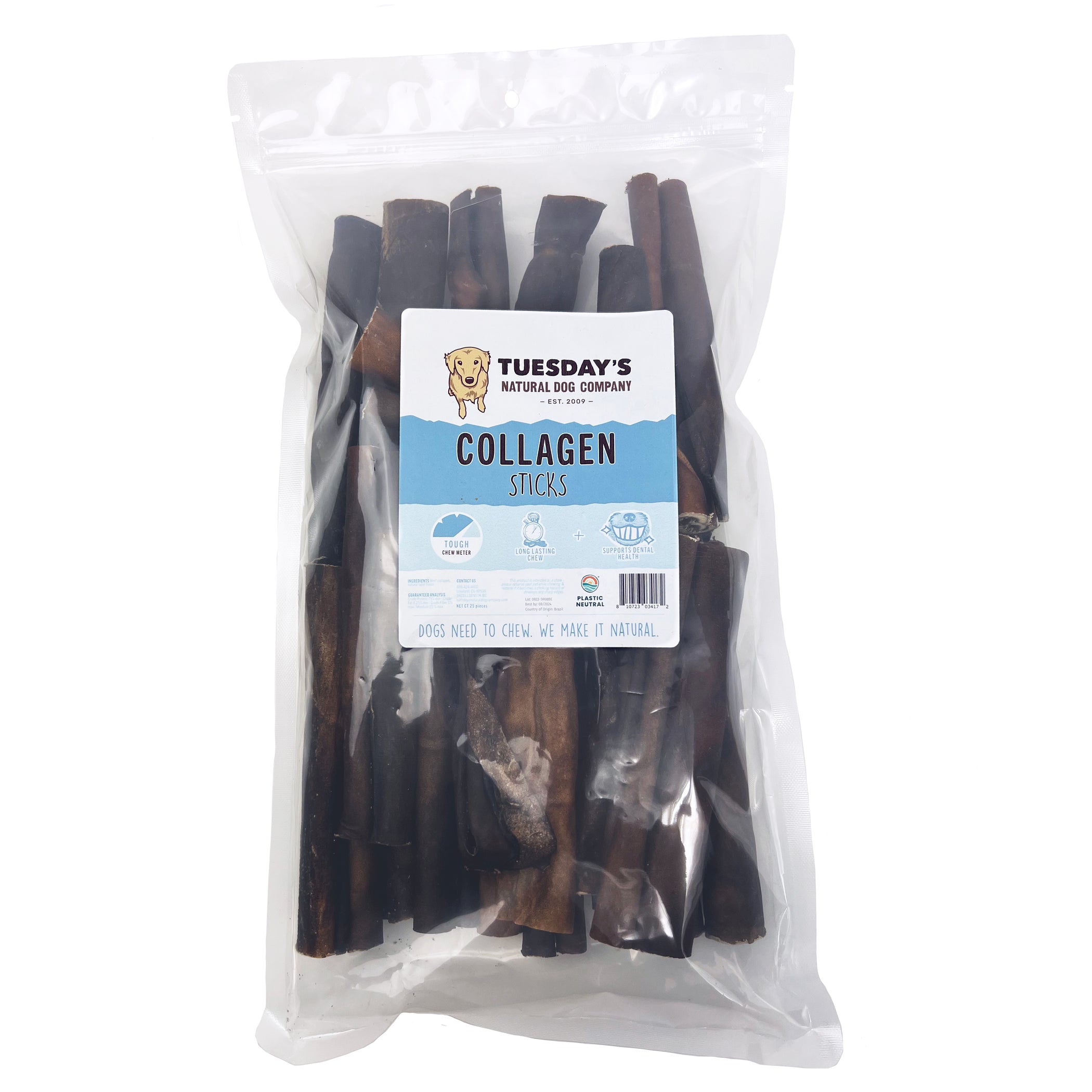 6" Collagen Sticks (Bulk) — WHOLESALE Tuesday's Natural Dog Company