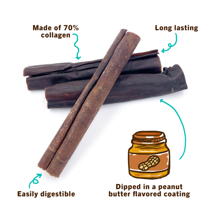 6" Collagen Sticks with Peanut Butter (Bulk)