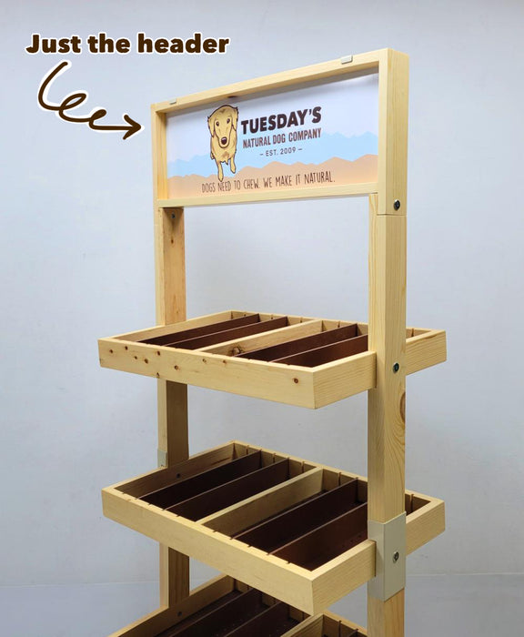 Tuesday Header Replacement for Wooden Display Rack