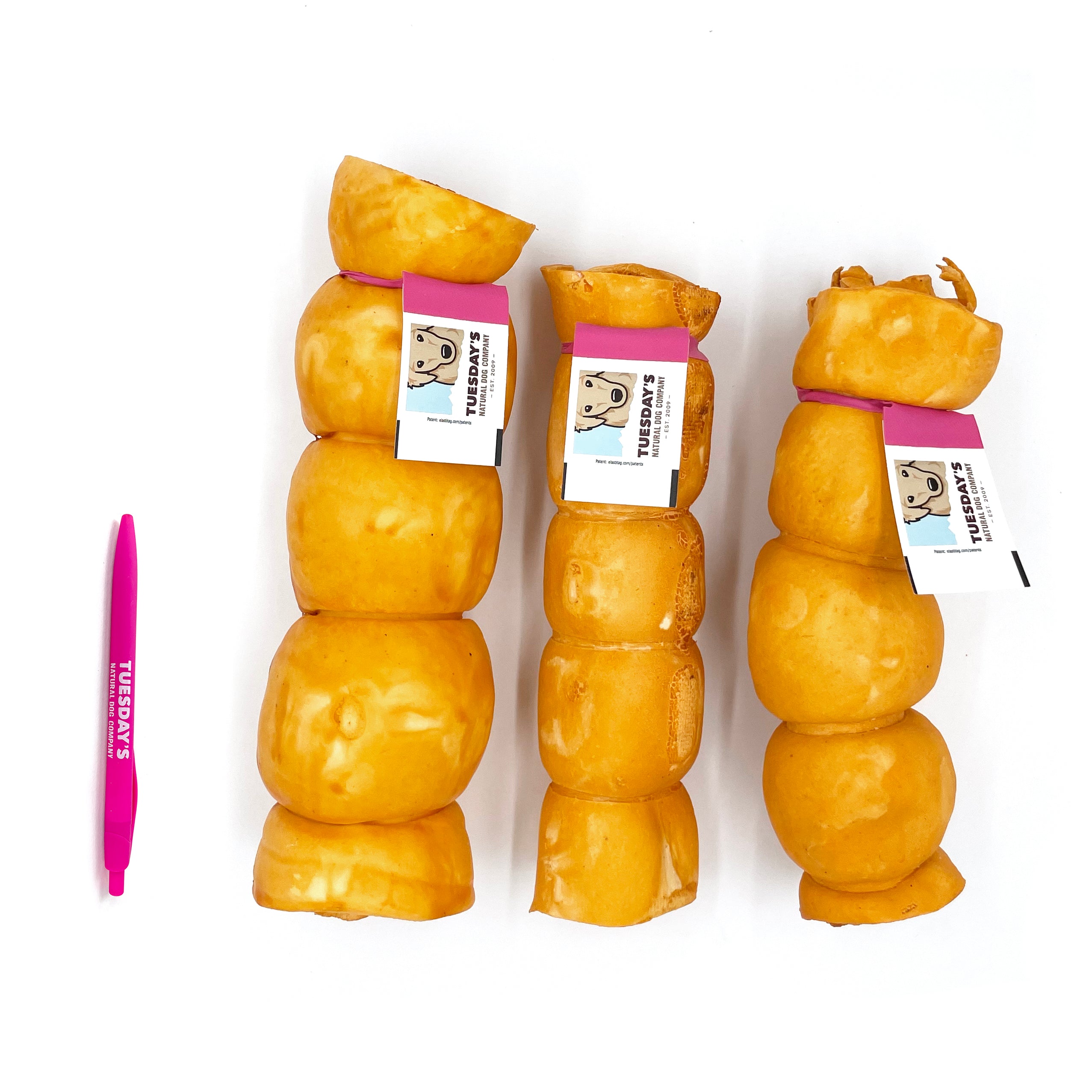 Pawfetto Premium Peanut Butter Flavored Beef Cheek Maxi Rolls for Dogs, No Hide Chews Long Lasting Extra Thick Treats Bones, Collagen Rawhide Alternative 11”-12” (Pack of 5)