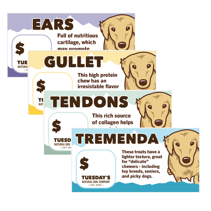 Tuesday's Natural Dog Company Shelf Talkers Set