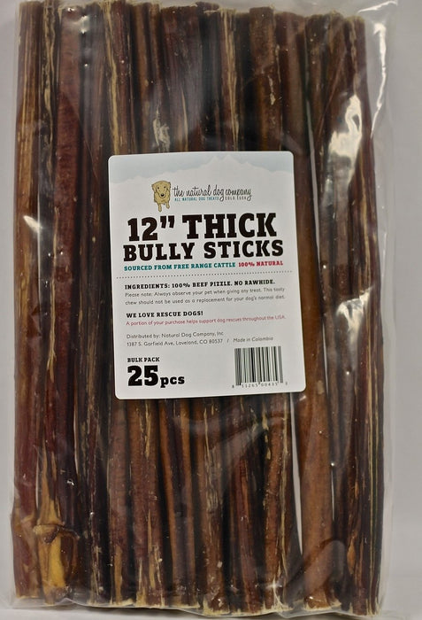 12" Thick Bully Sticks - Low Odor