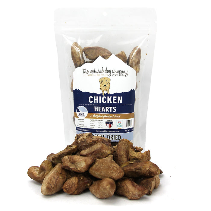 Freeze Dried Whole Chicken Hearts - 3 oz