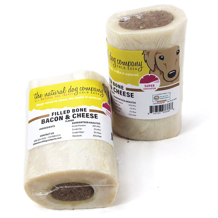 3" Filled Bone - Bacon and Cheese Flavor (Bulk - Shrinkwrapped)